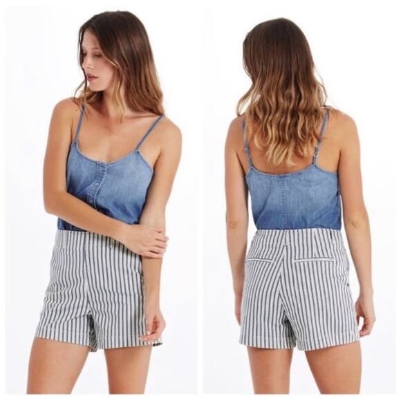 AG Adriano Goldschmied The Juliette Nautical High Rise Shorts Navy White sz 26 - Picture 1 of 7